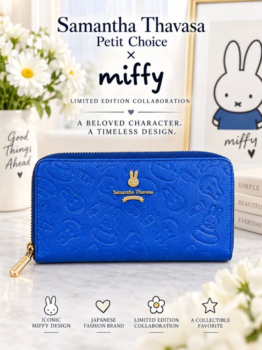 Samantha Thavasa Petit Choice Miffy Blue Zip Around Wallet